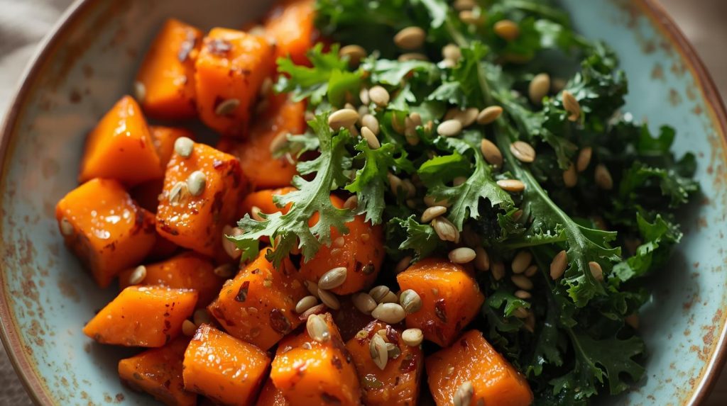 🍅The Ultimate Guide to Skin-Loving Superfoods 3 Sweet Potato and Kale Bowl
